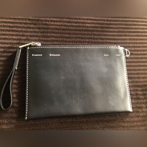 Proenza Schouler White Label Black Leather Clutch Wristlet
